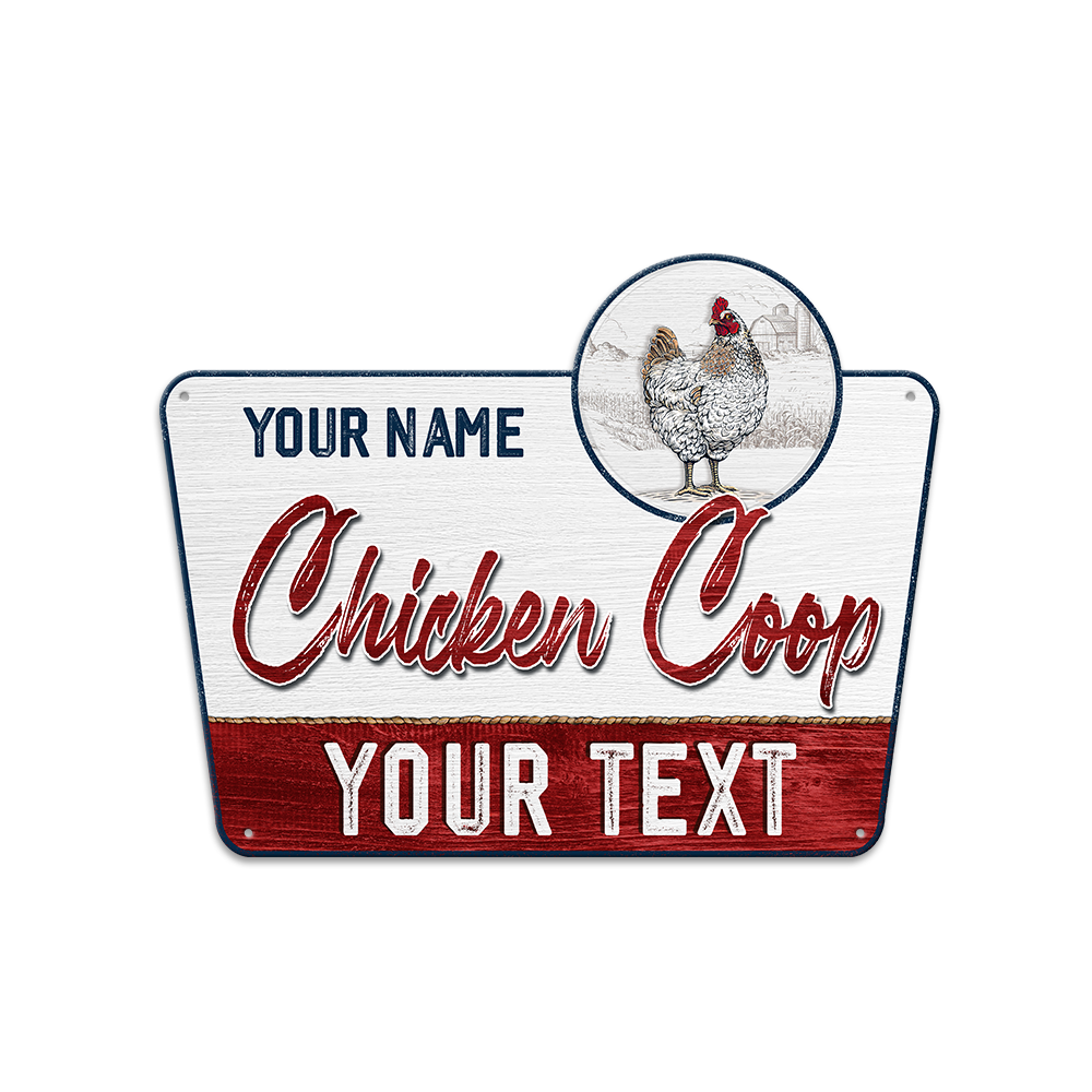 MeMate Chicken Coop Signs for Farmhouse Decoration, Personalized Name Sign for Chicken Coops, Hen House Decor, Metal Signs Outdoor Decor, 8-24 inches Large Metal Sign, Farm Sign, Housewarming Gifts