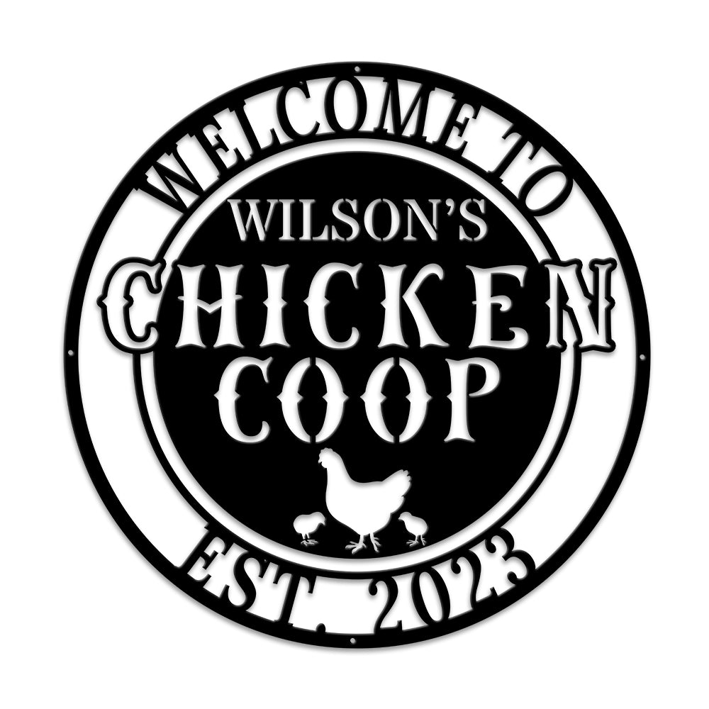 MeMate Chicken Coop Signs, Hen House Decor, Chicken Coop Signs for Farmhouse Decoration, Metal Signs Outdoor Decor, 8-24 inches Large Metal Sign, Farm Sign, Housewarming Gifts