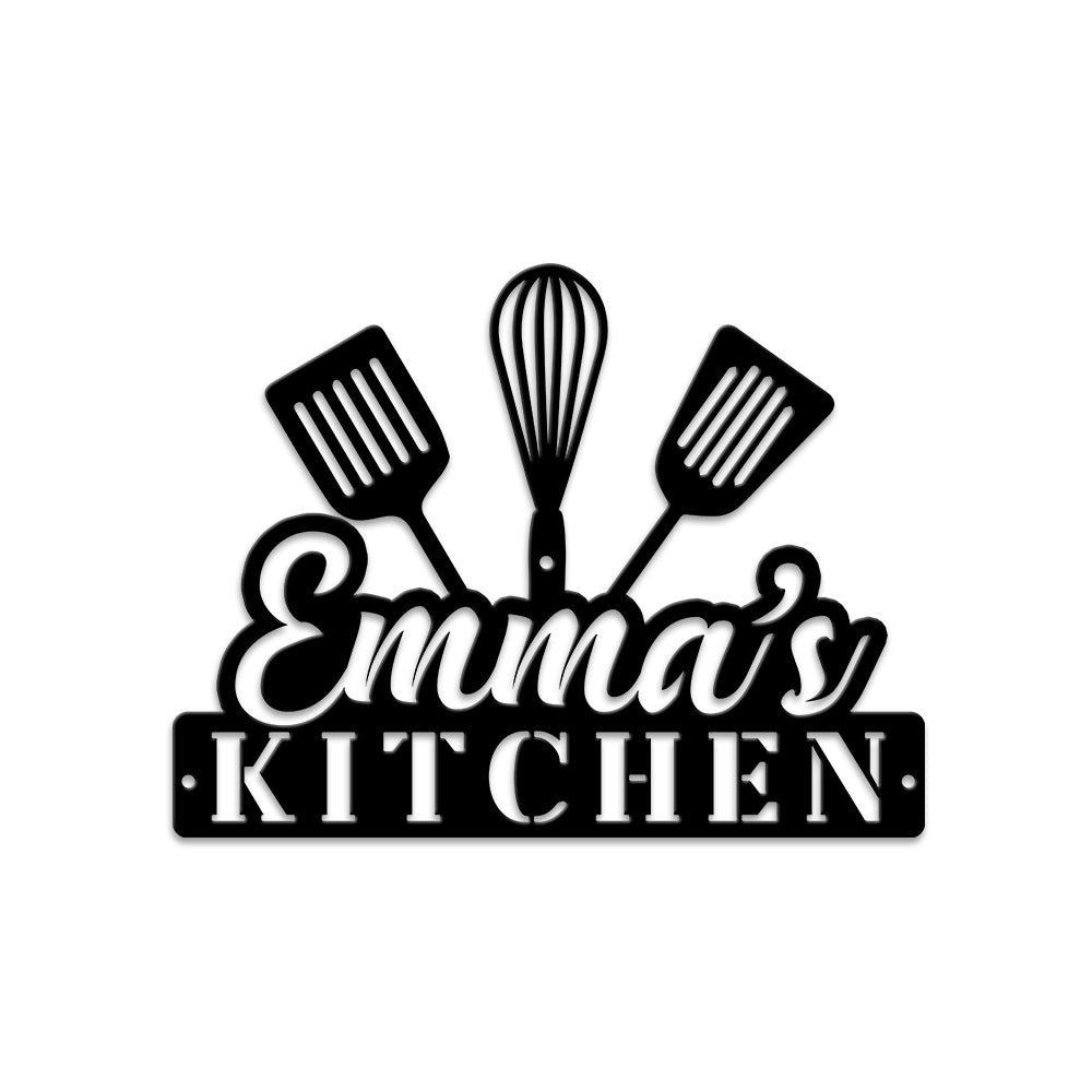 MeMate Kitchen Sign, Personalized Metal Name Signs, Custom Kitchen Sign for Indoor Kitchen Home Wall Décor, Kitchen Signs for Home Decor, Housewarming Gift for Mom Wife Grandmother Friend Family