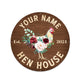 MeMate Chicken Coop Signs for Farmhouse Decoration, Hen House Decor, Metal Signs Outdoor Decor, Personalized Name Sign for Chicken Coops, 8-24 inches Large Metal Sign, Farm Sign, Housewarming Gifts