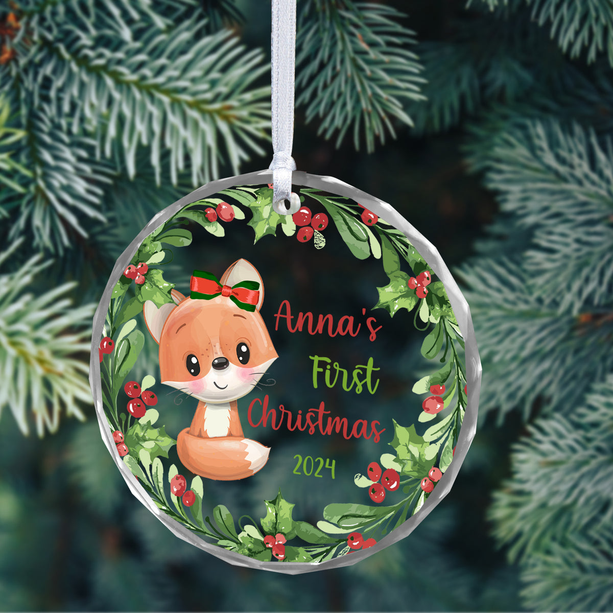 MeMate Baby's First Christmas Ornament 2024, Personalized Baby Ornaments with Name, Baby Ornament for Boys Girls, Christmas Baby Keepsakes for Newborn Infant Son Daughter