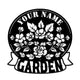 MeMate Flowers Garden Sign, Custom Name Sign Metal for Flowers Lovers, Garden Sign to Personalize, Flowers Art Decorations, Personalized Flowers Sign, 8-24 inches Large Metal Sign, Housewarming Gifts
