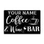 MeMate Coffee & Wine Bar Sign for Bar Decoration, Outdoor Bar Decor, Personalized Metal Sign for Coffee & Bar, Custom Name Signs for Coffee Bar, Large Metal Sign for Outside, Home Bar Gifts