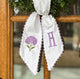 Personalized Hydrangea Wreath Sash 54x5, Embroidered Purple Hydrangea Wreath Sash Bow, Monogram Door Decor, Spring Front Door Bow, Embroidered Holiday Sash