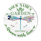 MeMate Garden Signs Outdoor Decor, Personalized Name Wooden Garden Sign, Dragonfly Garden Decor, 4 Sizes Rustic Wood Plaque for Gardeners Gardening Lovers Housewarming Gifts