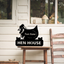 MeMate Hen House Outdoor Décor, Chicken Coop Signs, Chicken Metal Sign, Personalized Name Outdoor Sign, Housewarming Gift for Family Friend