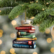 Book lovers christmas ornament