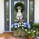 Embroidered Hydrangea Monogram Wreath Sash for Front Door, Flowers Personalized Initial Name, Monogramed Embroidered Ribbon with Adjustable Bow Knot Farmhouse Door Wreath Decor, Gift for Family Friends