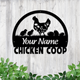 MeMate Chicken Coop Metal Sign, Hen House Outdoor Décor, Chicken Coop Signs, Personalized Name Outdoor Sign, Housewarming Gift for Family Friend