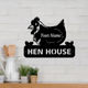 MeMate Hen House Outdoor Décor, Chicken Coop Signs, Chicken Metal Sign, Personalized Name Outdoor Sign, Housewarming Gift for Family Friend
