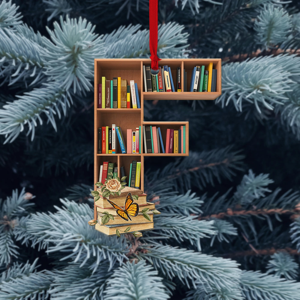 MeMate Personalized Book Ornaments, Custom Name and Book Lovers, Flat Printed Acrylic Ornament Not 3D, Booklovers Ornament, Book Christmas Ornaments Keepsake Decoration for Book Club Family Friends