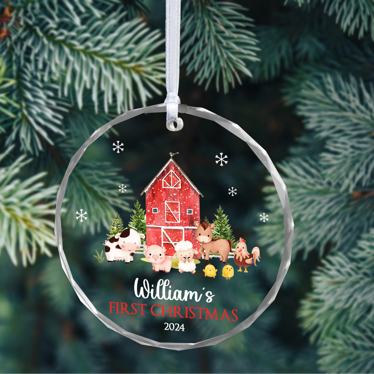 MeMate Baby's First Christmas Ornament 2024, Personalized Baby Ornaments with Name, Baby Ornament for Boys Girls, Christmas Baby Keepsakes for Newborn Infant Son Daughter