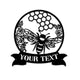 MeMate Garden Sign to Personalize, Bee Farm Sign, Custom Name Sign Metal for Bee Lovers, Bee Garden Art Decorations, Personalized Bee Farm Sign, 8-24 inches Large Metal Sign, Gift for Beekeeper