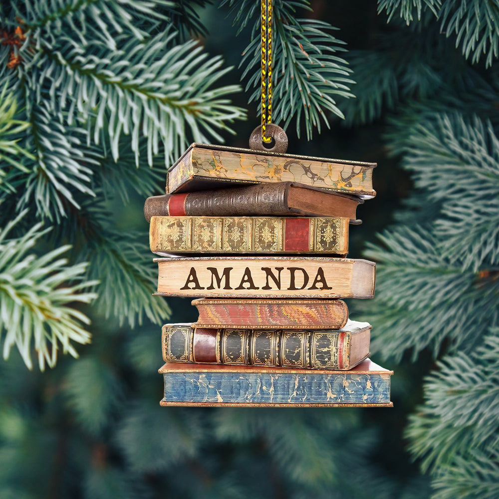 book christmas ornament