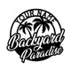 MeMate Metal Backyard Paradise Sign, Personalized Backyard Metal Signs Kitchen Decor, Custom Name Outdoor Plaques
