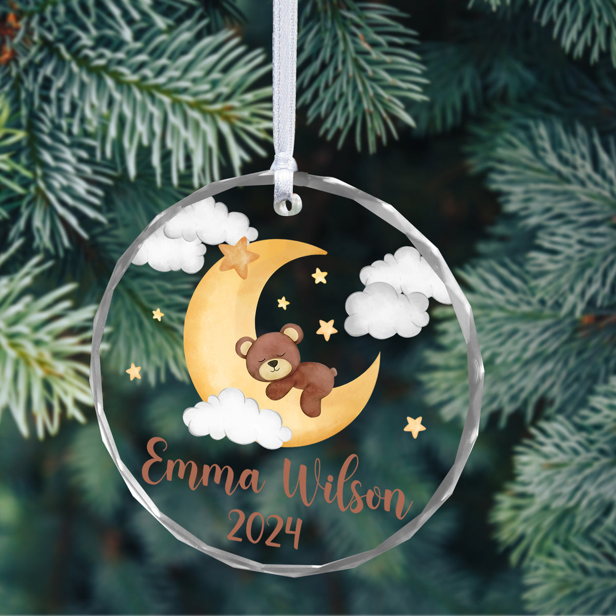 MeMate Baby's First Christmas Ornament 2024, Personalized Baby Ornaments with Name, Baby Ornament for Boys Girls, Christmas Baby Keepsakes for Newborn Infant Son Daughter