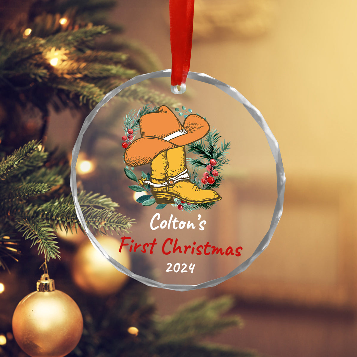 MeMate Baby's First Christmas Ornament 2024, Personalized Baby Ornaments with Name, Baby Ornament for Boys Girls, Christmas Baby Keepsakes for Newborn Infant Son Daughter