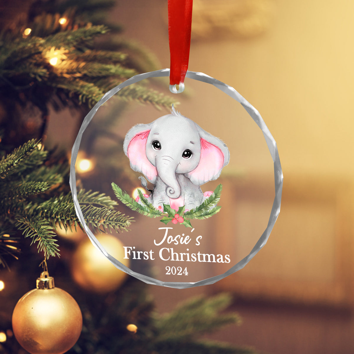 MeMate Baby's First Christmas Ornament 2024, Personalized Baby Ornaments with Name, Baby Ornament for Girls, Christmas Baby Keepsakes for Newborn Infant Son Daughter