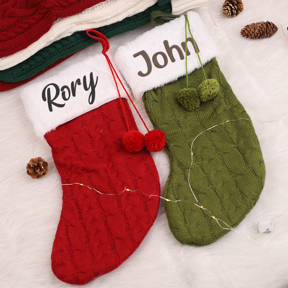 MeMate Family Christmas Stockings, Personalized Embroidered Christmas Stocking, Monogram Stockings, Custom Stocking with Name, Holiday Stocking Decoration 2024, for Family Friends