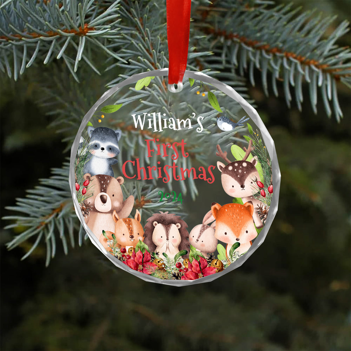 MeMate Baby's First Christmas Ornament 2024, Personalized Baby Ornaments with Name, Baby Ornament for Boys Girls, Christmas Baby Keepsakes for Newborn Infant Son Daughter