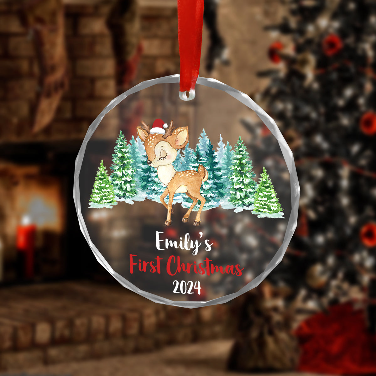 MeMate Baby's First Christmas Ornament 2024, Personalized Baby Ornaments with Name, Baby Ornament for Boys Girls, Christmas Baby Keepsakes for Newborn Infant Son Daughter
