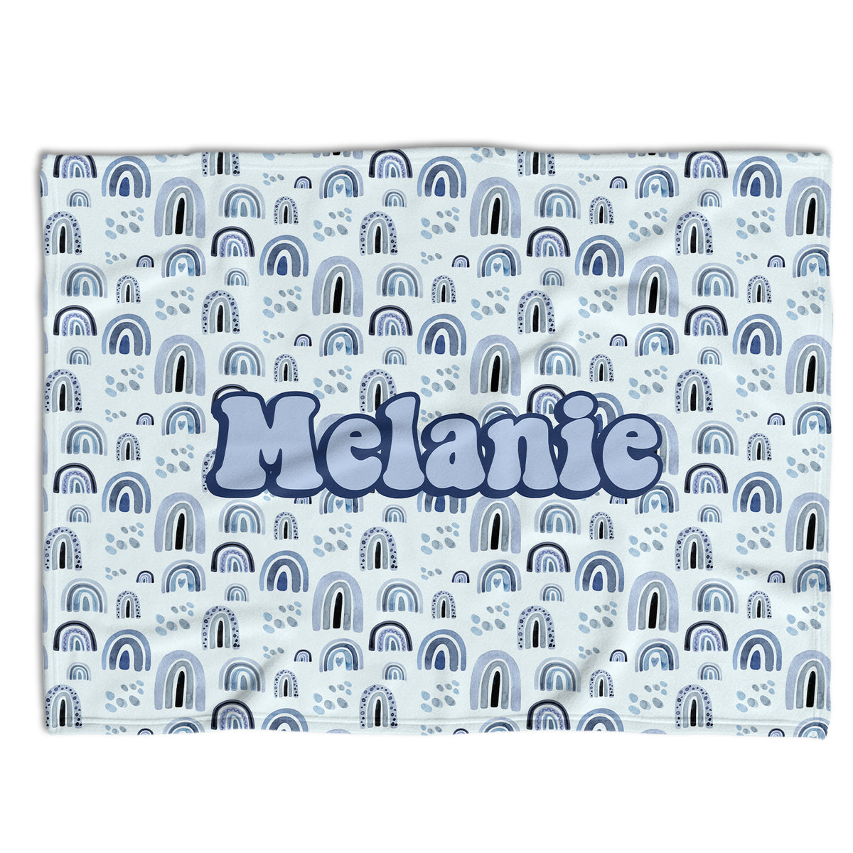 Rainbow Baby Blankets, Personalized Baby Blankets for Girls, Baby Girl Swaddle Blanket, Custom Baby Rainbow Blanket Blue, Plush Blankets for Newborn Infant Daughter Granddaughter Toddlers Kids