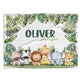Woodland Baby Blankets, Personalized Baby Blankets for Boys, Custom Baby Woodland Blanket Name, Baby Blankets With Name, Woodland Animals Swaddle Blanket, Plush Blankets for Son Daughter Newborn