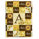 Sunflowers Baby Blankets, Floral Baby Blankets Monogrammed, Personalized Baby Blankets, Custom Blanket with Name for Baby Girl, Flowers Fleece Blanket for Girls, Plush Blanket for Daughter