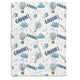 Personalized Blue Airballoon Baby Blankets for Girls, Baby Girl Blanket with Name, Custom Name Baby Blanket, Blue Blankets for Daughter, Swaddle Blanket, Fleece Blanket for Newborn Toddlers Kids