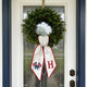 Personalized American Flag Bow Wreath Sash 54x5, Custom Monogram Embroidered American Flag with Bow, Monogram Door Bow, 4th of July Anniversary Decor