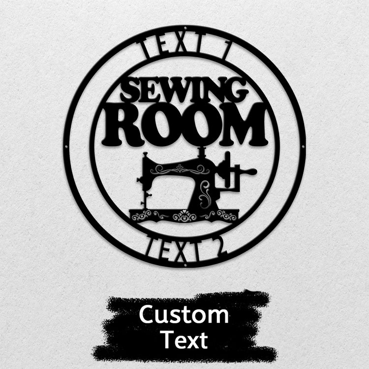 MeMate Sewing Room Sign 5 Sizes for Home Decor, Custom Craft Room Décor Metal Signs for Women, Retro Style Craft Room, Personalized Sewing Door Signs, Vintage Plaque for Sewing Room, Quilting Room Decoration