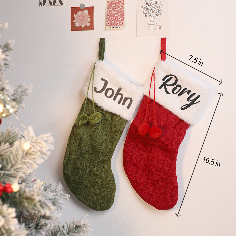 MeMate Family Christmas Stockings, Personalized Embroidered Christmas Stocking, Monogram Stockings, Custom Stocking with Name, Holiday Stocking Decoration 2024, for Family Friends