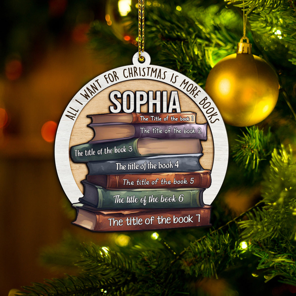 book christmas ornament