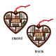 MeMate Book Lovers Heart Ornament, Personalized Christmas Book Ornaments, Custom Name Wooden Booklovers Ornament, Bookworm Christmas Keepsake, Book Club Decoration