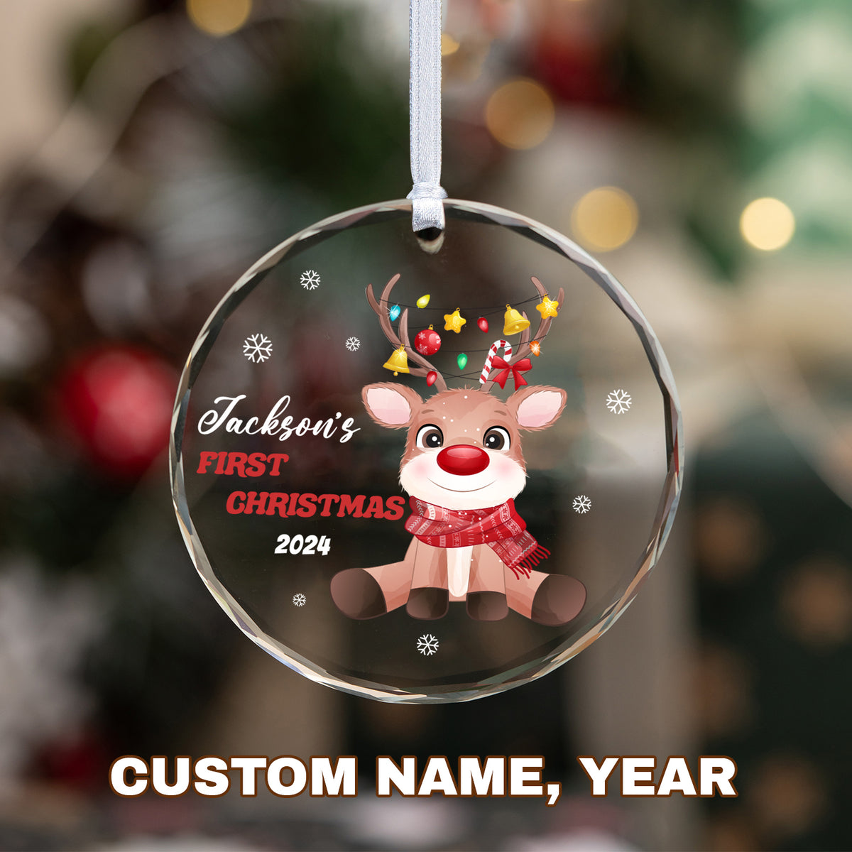 MeMate Baby's First Christmas Ornament 2024, Personalized Baby Ornaments with Name, Baby Ornament for Boys Girls, Christmas Baby Keepsakes for Newborn Infant Son Daughter