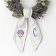 Personalized Hydrangea Wreath Sash 54x5, Embroidered Purple Hydrangea Wreath Sash Bow, Monogram Door Decor, Spring Front Door Bow, Embroidered Holiday Sash