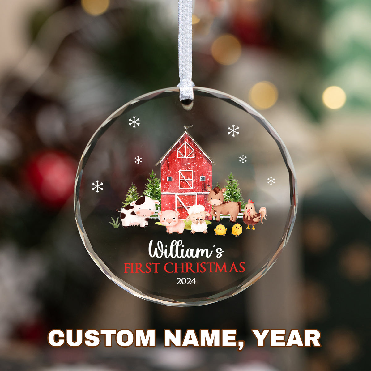 MeMate Baby's First Christmas Ornament 2024, Personalized Baby Ornaments with Name, Baby Ornament for Boys Girls, Christmas Baby Keepsakes for Newborn Infant Son Daughter