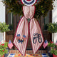 Patriotic Wreath Sash 54x5 Inch, America Wreath Sash for Front Door, Personalized Embroidered Monogram Sash, Independence Day Front Door Decor, US Flag with Bow Wreath Sashes
