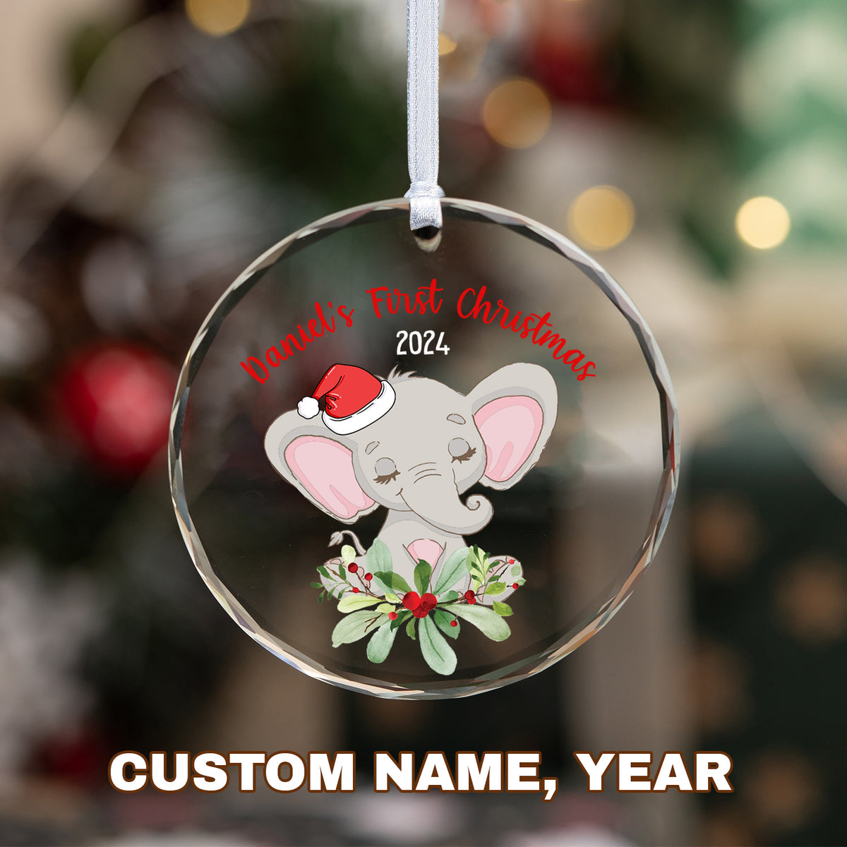 MeMate Baby's First Christmas Ornament 2024, Personalized Baby Ornaments with Name, Baby Ornament for Boys Girls, Christmas Baby Keepsakes for Newborn Infant Son Daughter