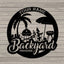 MeMate Metal Backyard Paradise Sign to Personalize, Personalized Backyard Metal Signs Kitchen Decor, Custom Name Outdoor Plaques