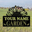 MeMate Personalized Metal Sign for Sunflower Garden, Custom Name Signs for Garden, Porch, Deck, Large Metal Garden Sign