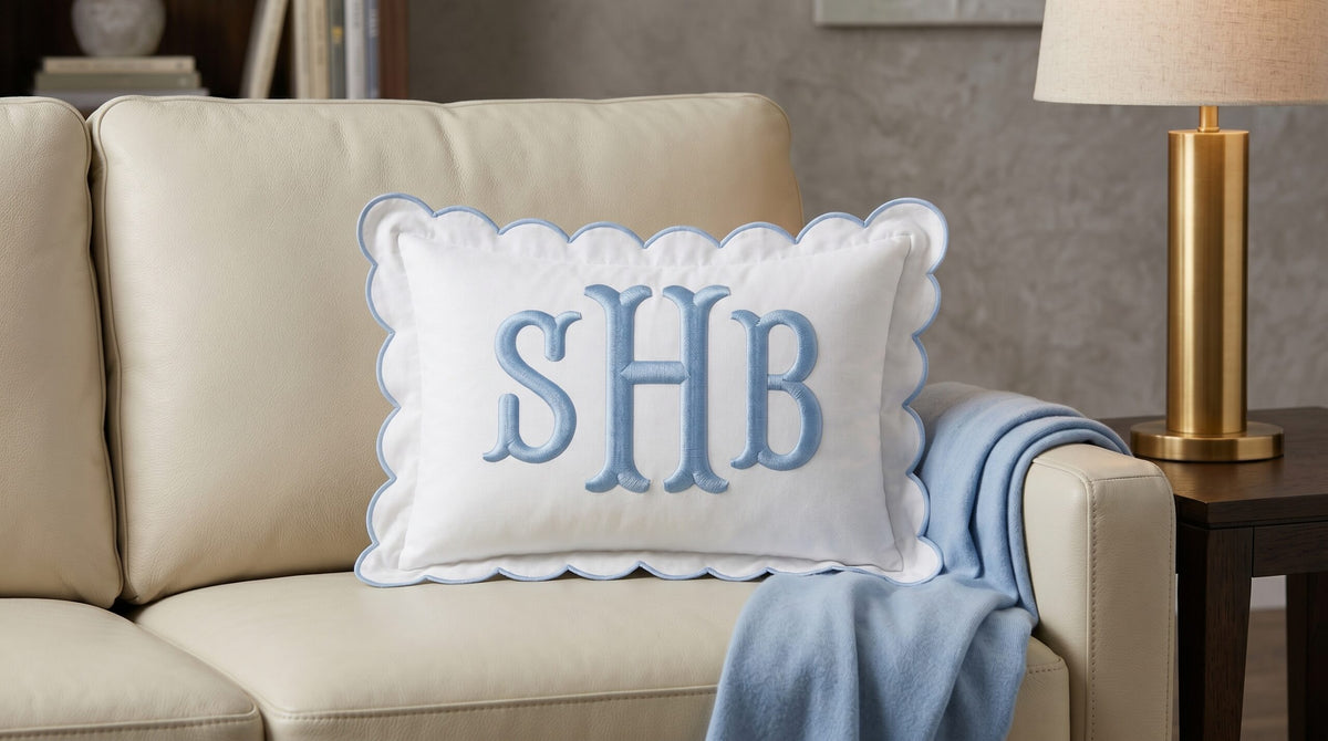 Personalized Monogram Pillow Cover, Custom Embroidered Initials Pillowcase, Custom Text Embroidered Pillow Cover, Nursery Decor Cushion, Baby Room Pillow, Monogrammed Pillow