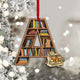 book christmas ornament