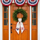Personalized American Flag Bow Wreath Sash 54x5, Custom Monogram Embroidered American Flag with Bow, Monogram Door Bow, 4th of July Anniversary Decor