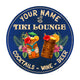 MeMate Custom Tiki Bar Sign - Personalized Wooden Name Sign for Backyard, Patio, Tiki Lounge, Beach, Party Decors - Rustic Round Printed Wood Signs Wall Hanging Decorative