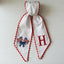 Personalized American Flag Bow Wreath Sash 54x5, Custom Monogram Embroidered American Flag with Bow, Monogram Door Bow, 4th of July Anniversary Decor