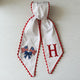 Personalized American Flag Bow Wreath Sash 54x5, Custom Monogram Embroidered American Flag with Bow, Monogram Door Bow, 4th of July Anniversary Decor