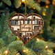 MeMate Book Lovers Heart Ornament, Personalized Christmas Book Ornaments 2023, Custom Name Wooden Booklovers Ornament for Girls Boys, Bookworm Christmas Keepsake, Book Club Decoration