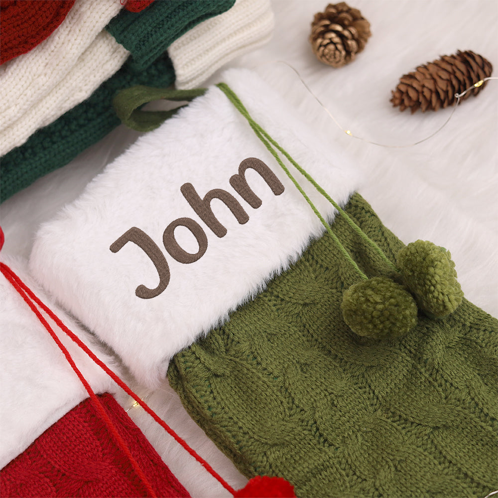 MeMate Family Christmas Stockings, Personalized Embroidered Christmas Stocking, Monogram Stockings, Custom Stocking with Name, Holiday Stocking Decoration 2024, for Family Friends