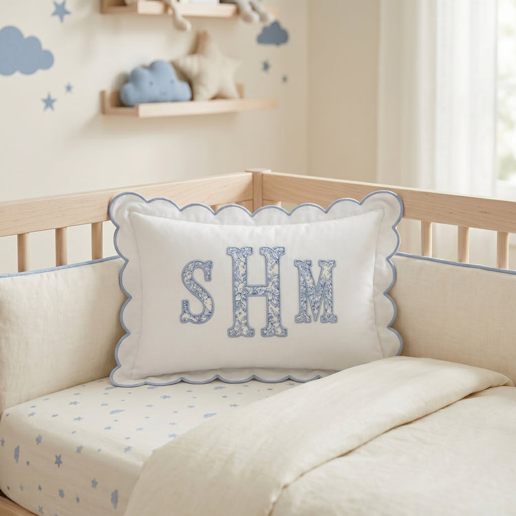 Monogram Pillow Cover, Personalized Pillow for Kids Boys Girls, Custom Embroidered Initials Pillowcase, Custom Text Embroidered Pillow Cover, Nursery Decor Cushion, Monogrammed Pillow, Baby Room Pillow